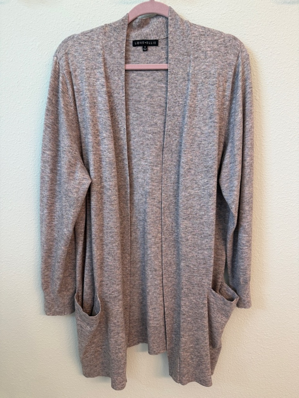 Love + Ellie Heather Gray Open-Front Pocket Cardigan